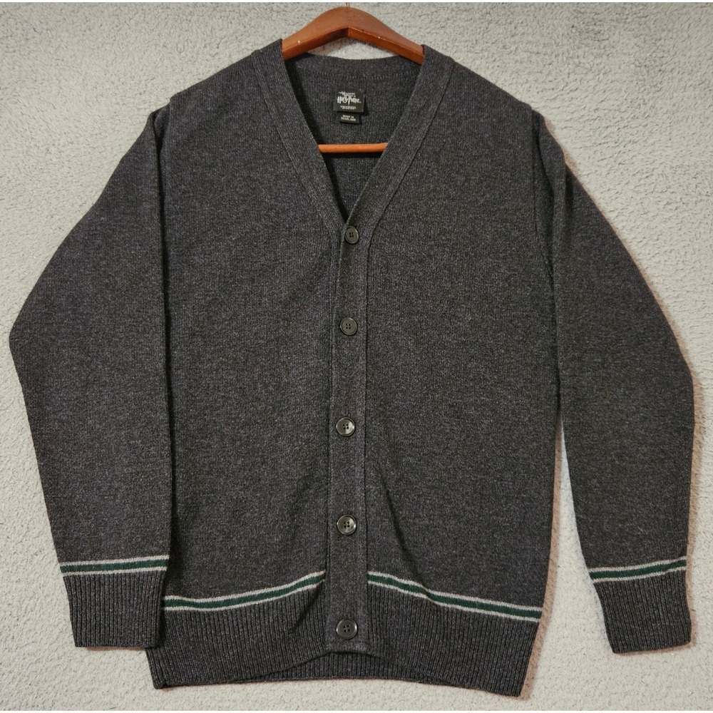 Harry Potter Slytherin Wool Blend Cardigan‎ Sweater Made In Scotland Size Small
